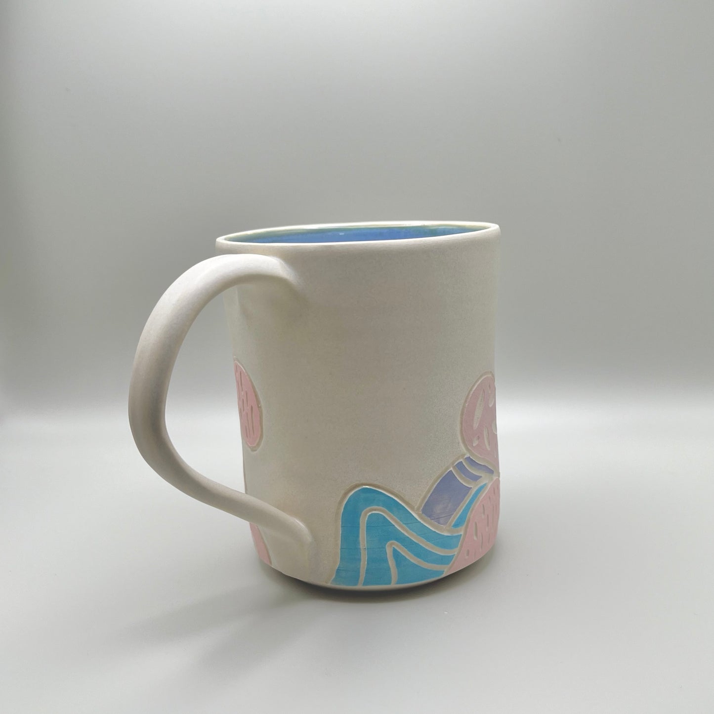 Hand Carved Pastel Mug #2