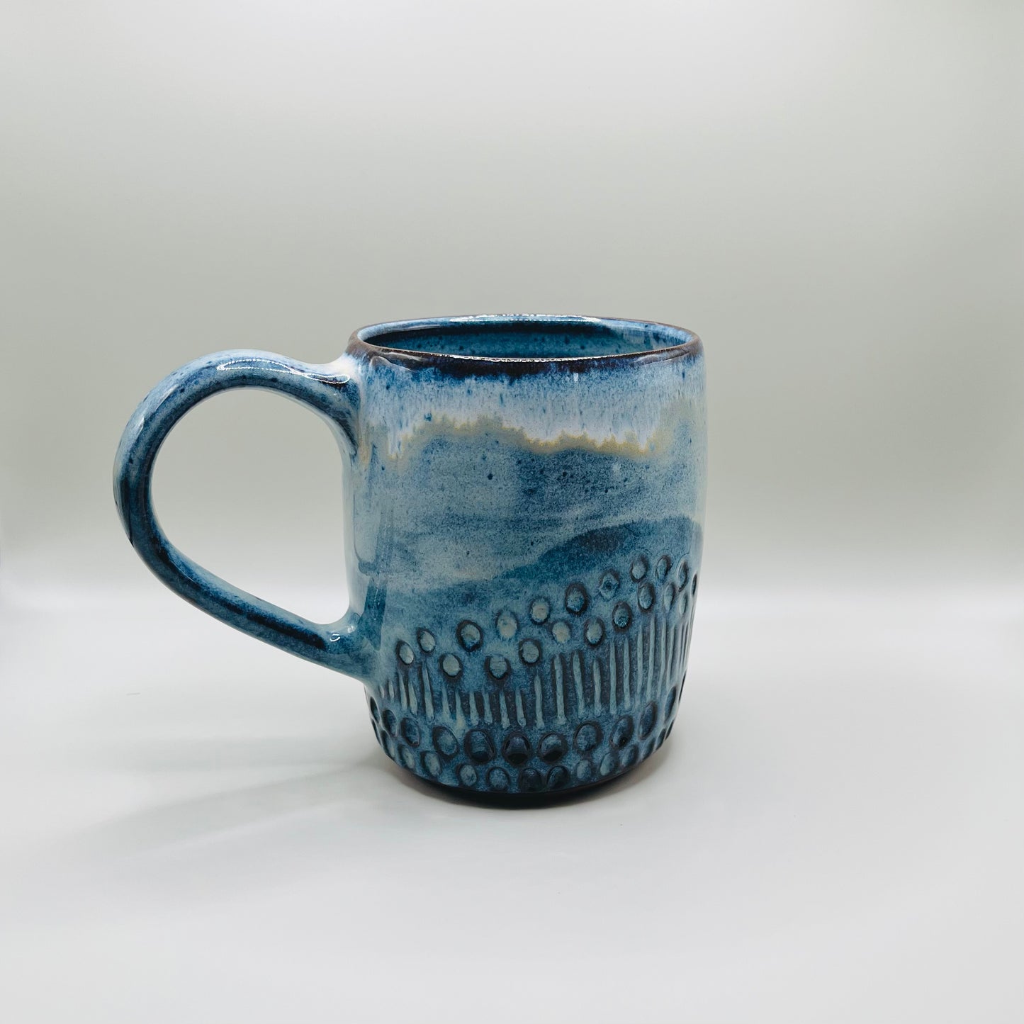 Big Blue Carved Mug - #2