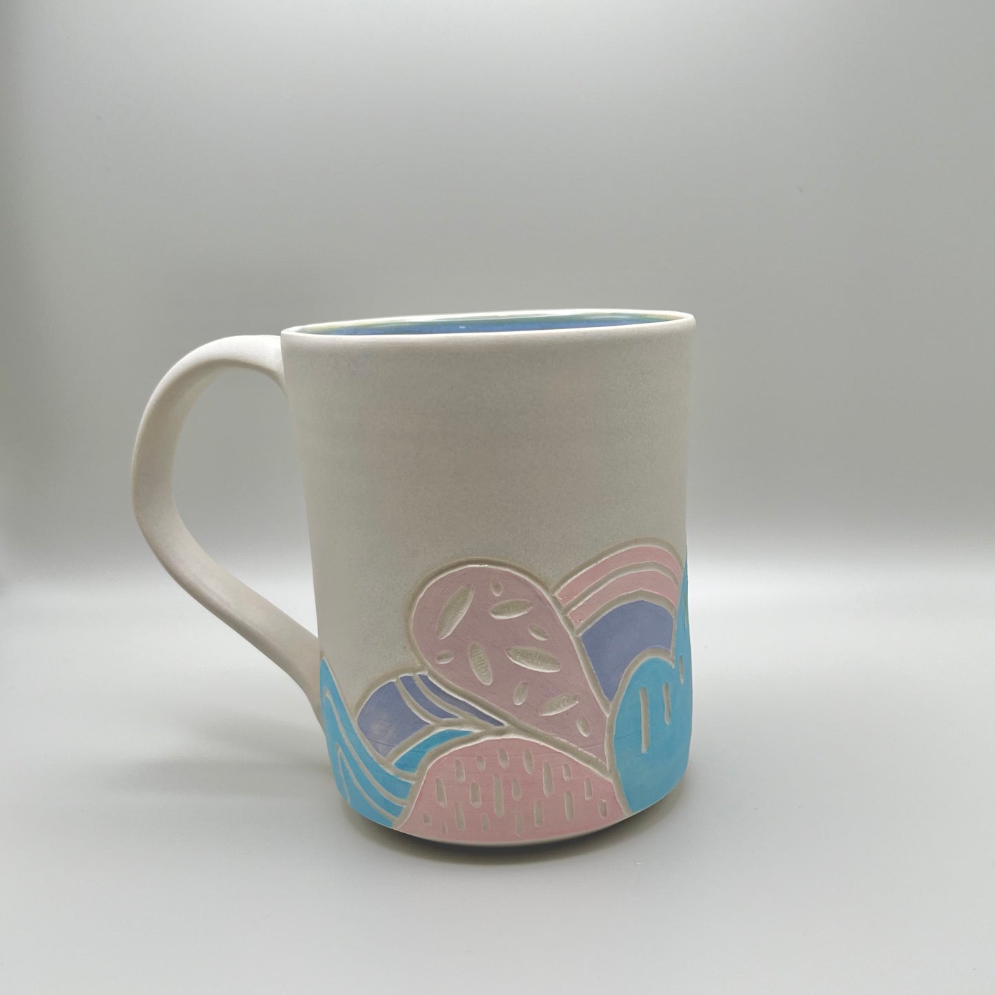 Hand Carved Pastel Mug #2