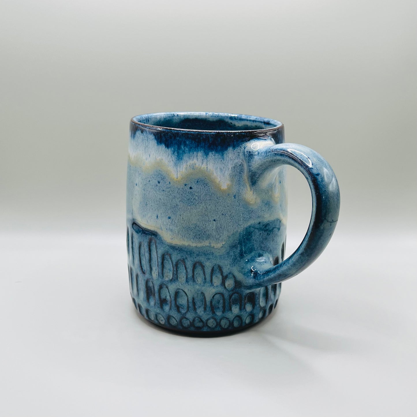 Big Blue Carved Mug - #1