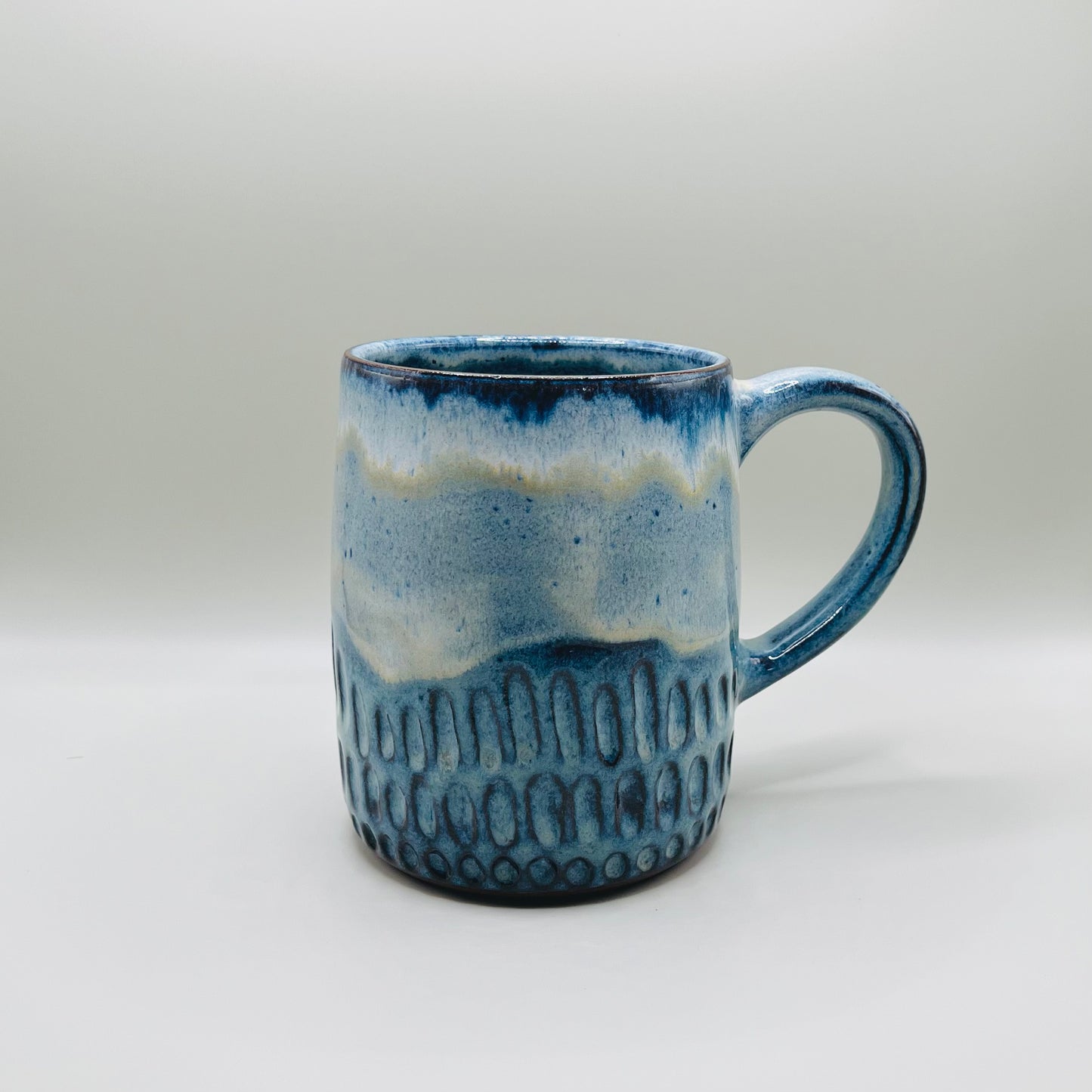 Big Blue Carved Mug - #1